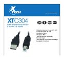 Cable de Impresora USB 2.0 TiPO A MACHO 3.0 METROS – XTC-303 – Xtech
