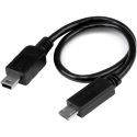 Cable Startech USB OTG de 20cm – Cable Adaptador Micro USB a Mini – UMUSBOTG8IN