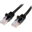 Cable de Red de 0 5m Negro Cat5e Ethernet RJ45 sin – 45PAT50CMBK – STARTECH