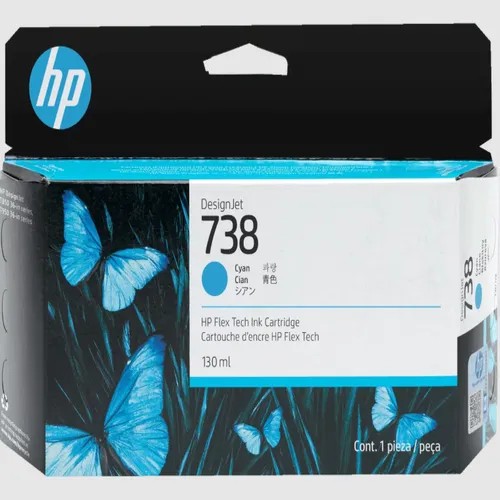 110335.jpg 498N5A CARTRIDGE HP 738 CYAN T850/T950 130ML - Imagen 1