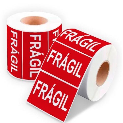91983.jpeg ROLLO ETIQUETA IMPRESA FRAGIL 100X1500 1000UN SEMIBRILLO