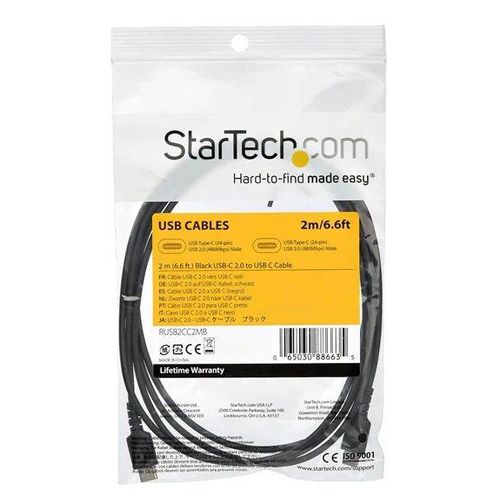 92326.jpeg USB2CC2M - Startech Cable USB-C de 2m - Type-C - USB 2.0 - Macho a Macho - Para
