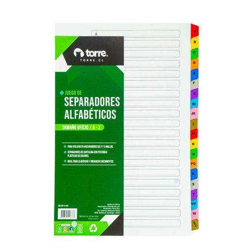SEPARADOR INDICE A-Z OFICIO
